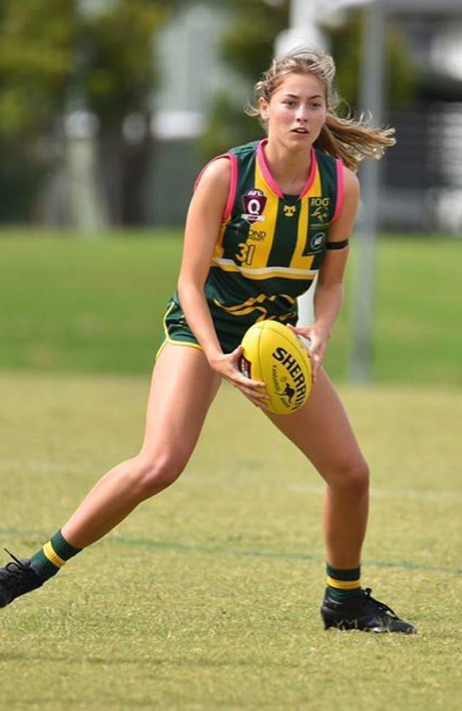 Maroochydore Roos QAFLW star Sophie Peters. Picture: Facebook.