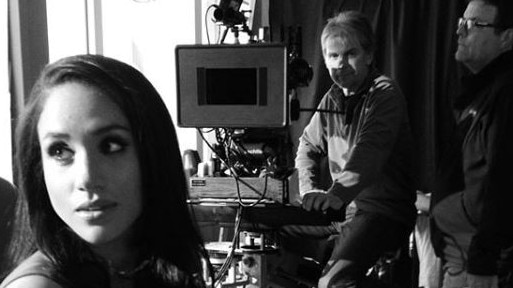 Behind the scenes photo of Meghan Markle on Suits. Picture: Instagram/Patrick Adams