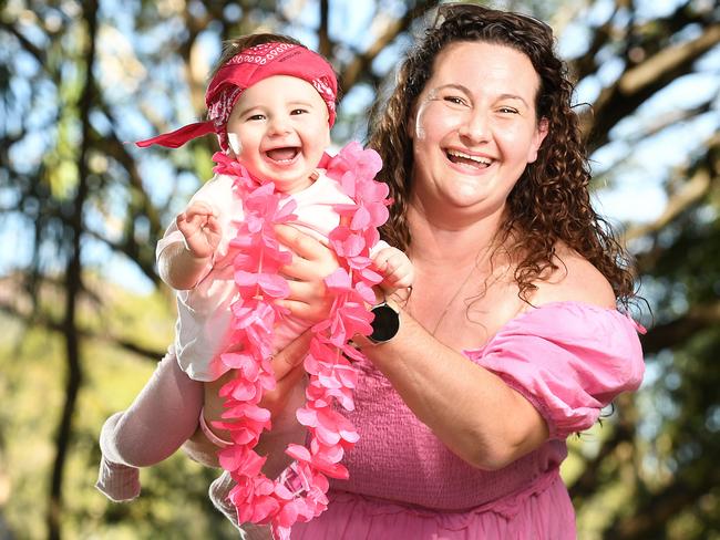 Jess Walker pictured with her son James Walker, 10mths, has organised the Paint the Riverway Pink Fundraiser. Picture: Shae Beplate.