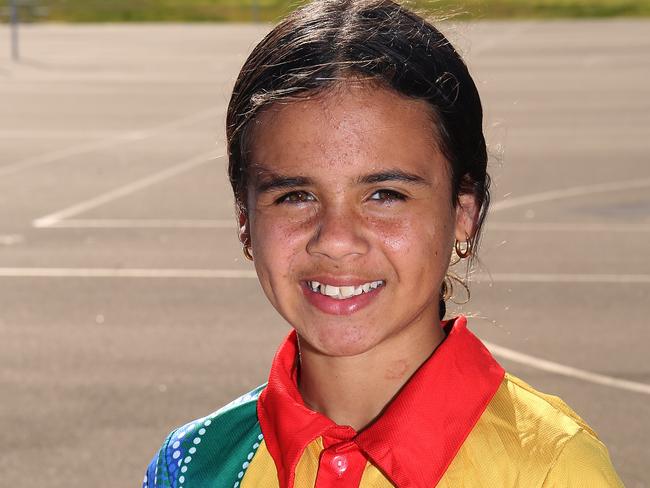 Janaya Marlowe posed for a photograph at Emerton , NSW .  Janaya was selected to play in the Australian indigenous budgies team. 23 July 2017 (AAP IMAGE/Joe Murphy)