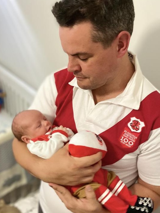 Chris O'Keefe with baby Henry