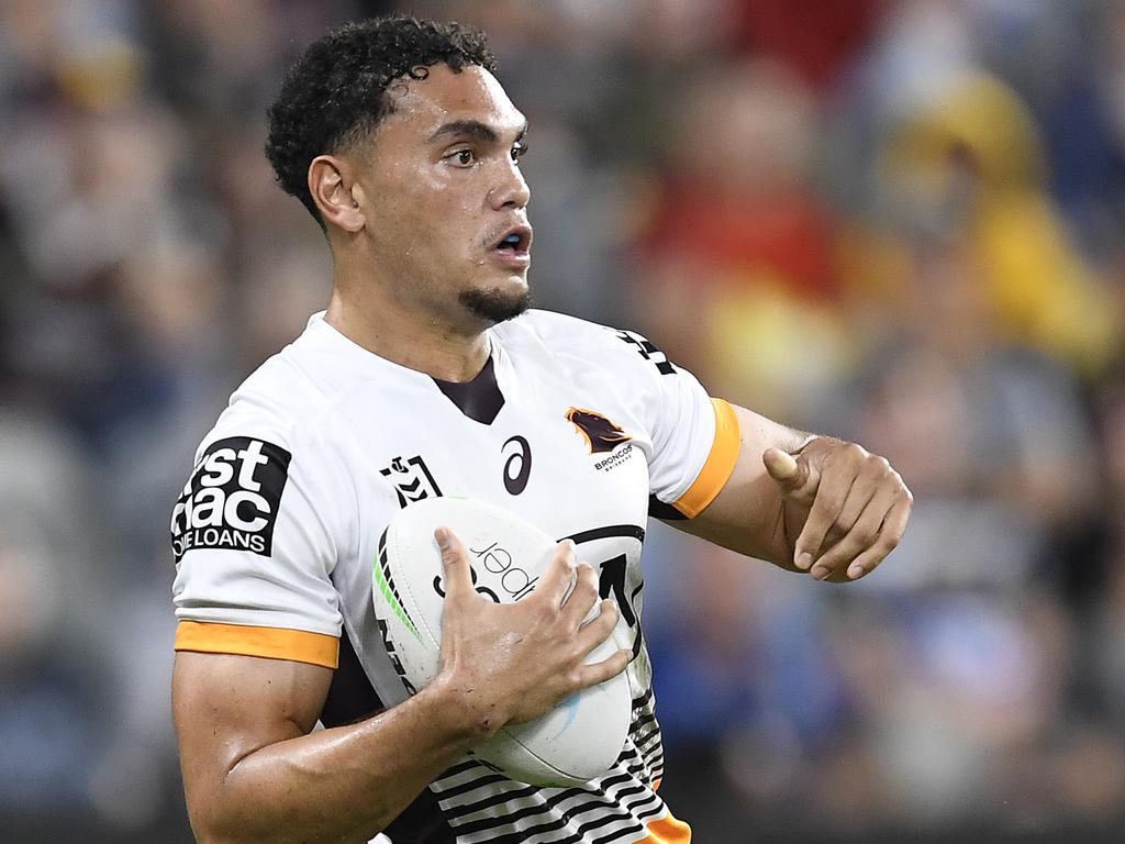 Xavier Coates in Broncos colours. Picture: Ian Hitchcock/Getty Images