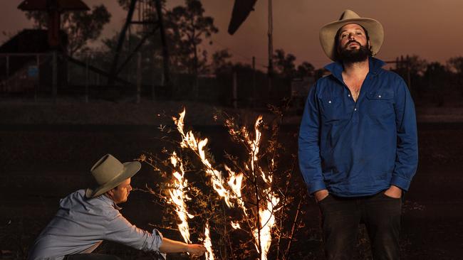 Betoota Advocate editor at-large Errol Parker, with Clancy Overell. Picture: Nic Walker