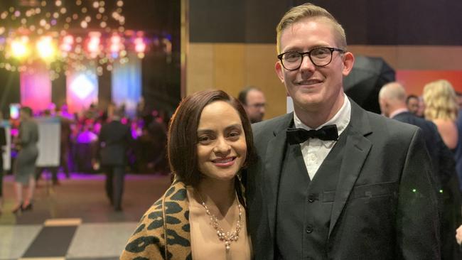 Eve Mejias and Nick Braithwaite at the MECC on July 20 for the 2022 Queensland Mining Awards