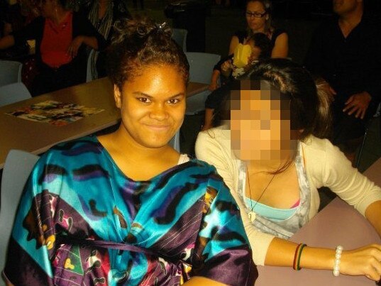 Pictured is Alo-Bridget Namoa ( left ) wife of Sameh Bayda who has been accused of terror offences. MUST pixelate girl on right.