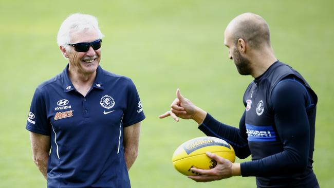 Mick Malthouse didn’t work out at Carlton, even with superstar Chris Judd on-board. Picture: Michael Klein