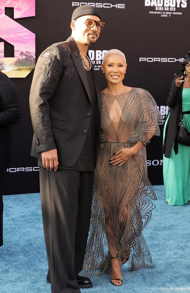 Will Smith and Jada Pinkett Smith smile at the premiere of "Bad Boys: Ride or Die”. Picture: Kevin Winter/Getty Images