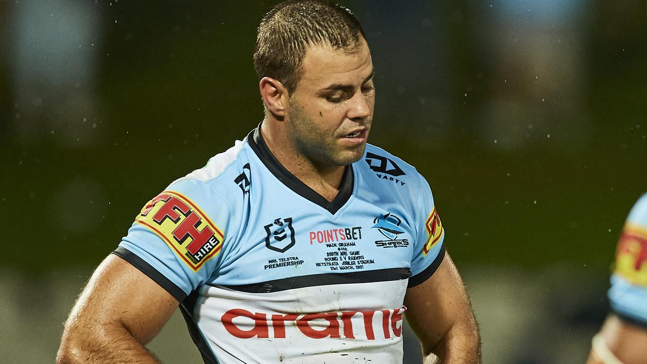 Wade Graham was one of three Sharks concussed in Round 3.