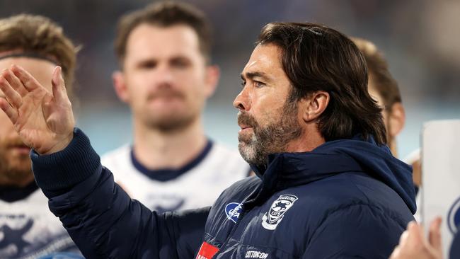 Chris Scott directs his team. Picture: Martin Keep/AFL Photos via Getty Images