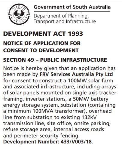 Community consultation on a planned solar farm in the state's mid north closes at the end of the week.