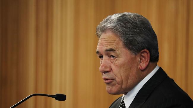 New ZealandÕs Deputy Prime Minister and Minister of Foreign Affairs, Rt Hon Winston Peters speaking at the Lowy Institute in Sydney this evening. Picture: David Swift.