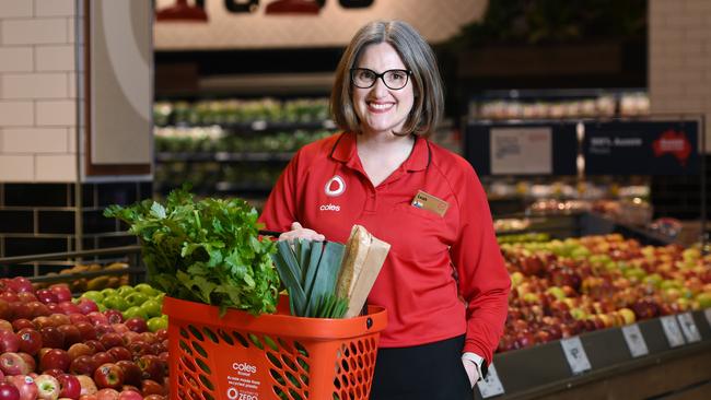 New Coles chief executive at the supermarket chain’s Tooronga store. Picture: Nicki Connolly