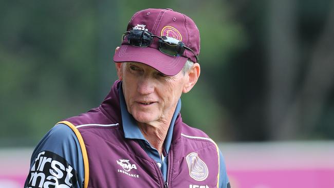 Wayne bennett. The Brisbane Bronocos training at Red Hill. Pic Peter Wallis