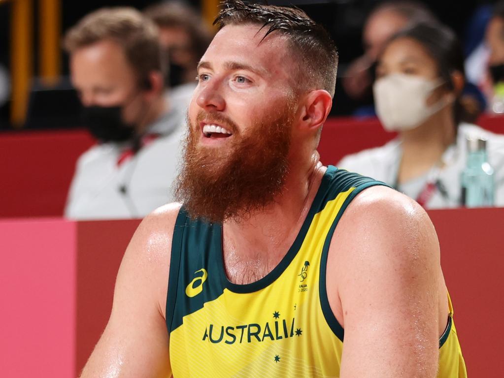 Aron Baynes remains hopeful of reviving his career despite suffering a neck injury at the Tokyo Olympics. Picture: Getty Images