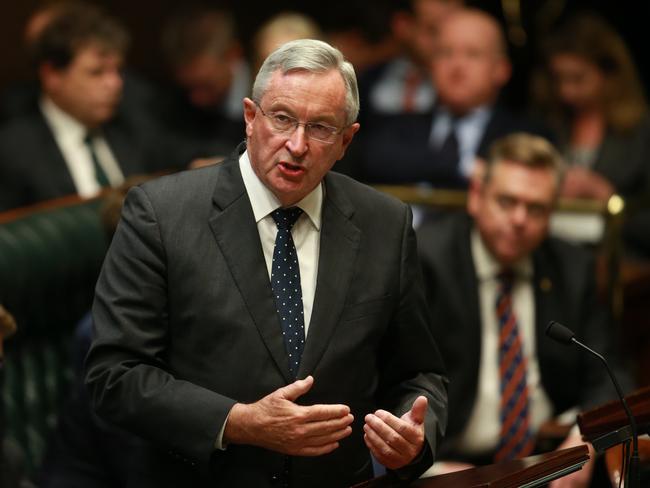 Brad Hazzard answers a question during question time. Picture: Cameron Richardson.