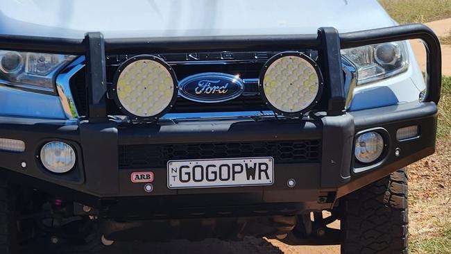 NT funny number plate, GOGOPWR. Picture: Facebook / Kayla Stanley