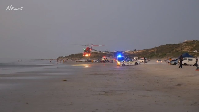 Woman rescued from water at Aldinga Beach. Video: Redman Media