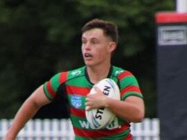 South Sydney Rabbitohs Harold Matthews captain and centre Daniel Wright playing against Balmain Tigers on unknown date in 2022. Picture: Justin Smith