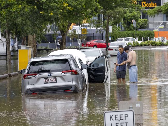 Flooding at Emu Lane, Woolloongabba, Saturday, December 14, 2024 - Picture: Richard Walker