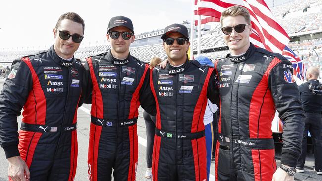 Dane Cameron, Matt Campbell, Felipe Nasr and Josef Newgarden shared the win for Porsche Penske Motorsport. Picture: Porsche