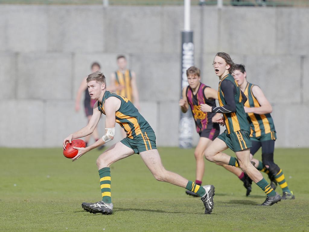 Hutchins 2nd XVIII versus St Patricks in the Sports Association of Independent Schools Australian Rules grand final. Picture. PATRICK GEE