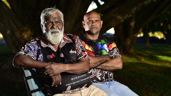 Uncle Russell Butler and Indigenous mentor Wayne Parker. Picture: Matt Taylor