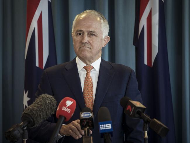 Prime Minister Malcolm Turnbull addresses media in Perth yesterday. Picture: Michael Wilson, The West Australian.