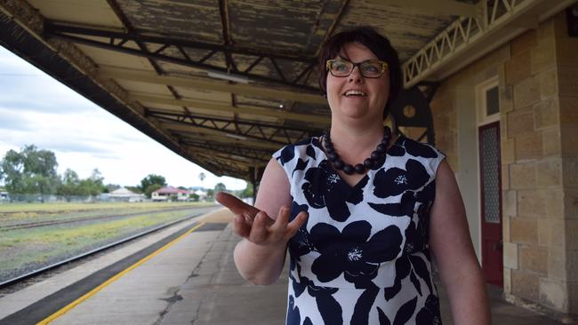 Brosnan descendant Louise Brosnan at Warwick Railway Station in Warwick, Queensland. Source: Jonno Colfs.