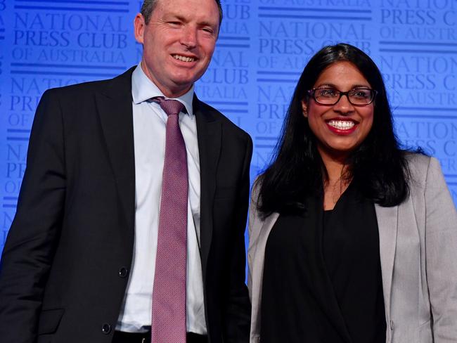 The 37-year-old lawyer and mother of three appears to bring more glamour to the No campaign than Australian Christian Lobby boss Lyle Shelton. Picture: AAP Image/Mick Tsikas