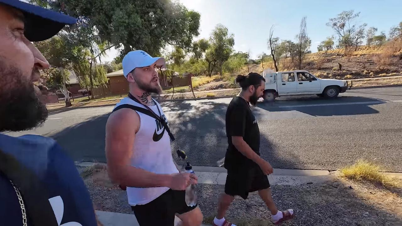 Spanian recently toured Alice Springs with two locals, hip hop artist, Stumps, and Indigenous man, Harley. Picture: Spanian/ YouTube