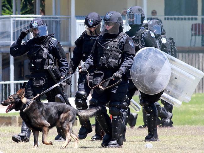 G20 Police exercise at the Oxley Police Academy in Brisbane. Picture: Marc Robertson