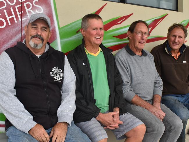 Nambour Souths old boys Des Allen, Butch Stevens, Leo Welsh and Graham Allen at a recent reunion at the club. Picture: Matty Holdsworth