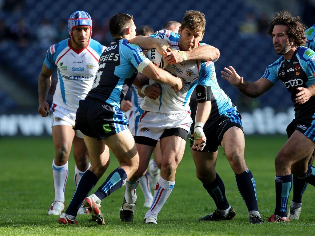 Jason Demetriou playing for Wakefield in the Super League. Picture: Hamish Blair/Getty Images