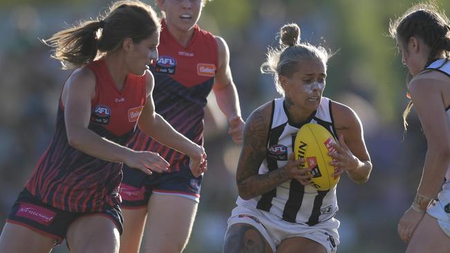 Hope in action for the Magpies. Picture: AAP