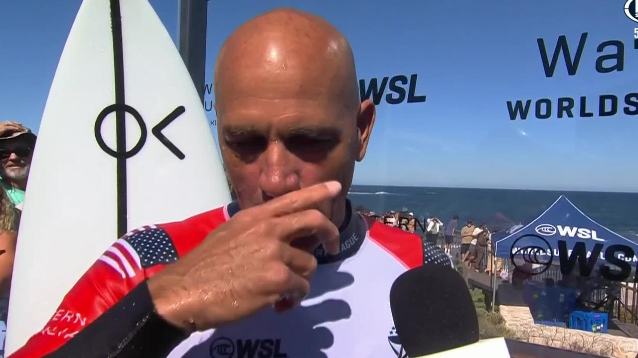 The end? Icon Kelly Slater’s emotional interview as Aussie loss looms as last act of career