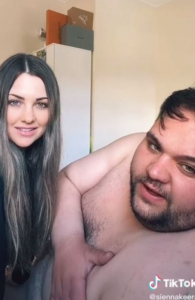 Sienna says she feels ‘disappointed’ people are judgmental towards her fiance because he is a ‘big guy’. Picture: TikTok/SiennaKeera