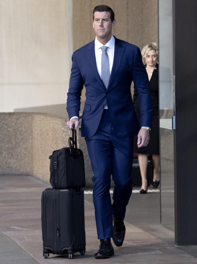 Decorated soldier Ben Robert-Smith arrives at Supreme Court for his defamation trial against Nine. Picture: NCA NewsWire / Jeremy Piper