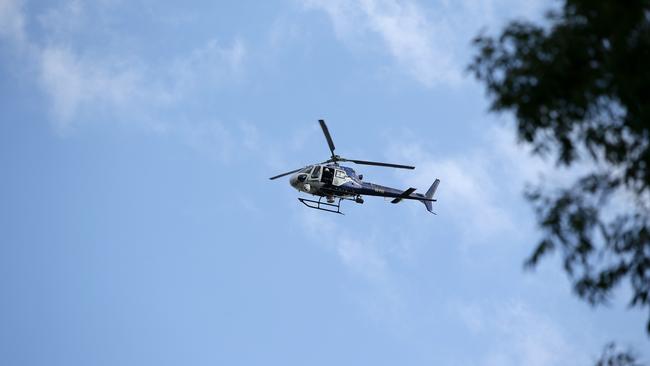 A police helicopter joined the search for the man.