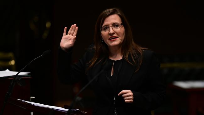 Member for Bankstown Tania Mihailuk speaks on legislation relating to the COVID-19 pandemic at state parliament. Picture: AAP