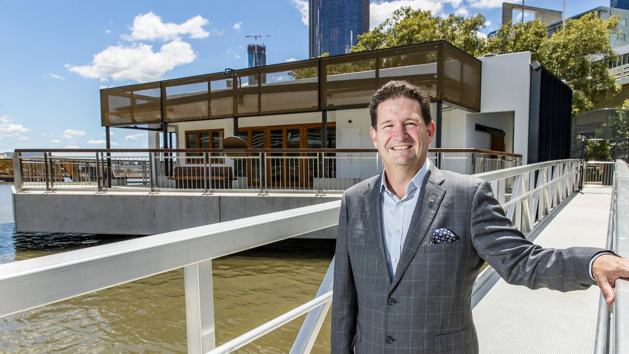 Chief operating officer of Treasury Brisbane, Kelvin Dodt, at Will &amp; Flow before it was devastated by February’s floods. Picture: Richard Walker