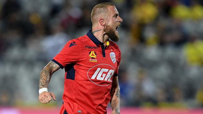 Adelaide United’s Daniel Adlung scored an absolute belter against the Central Coast Mariners on Friday night.