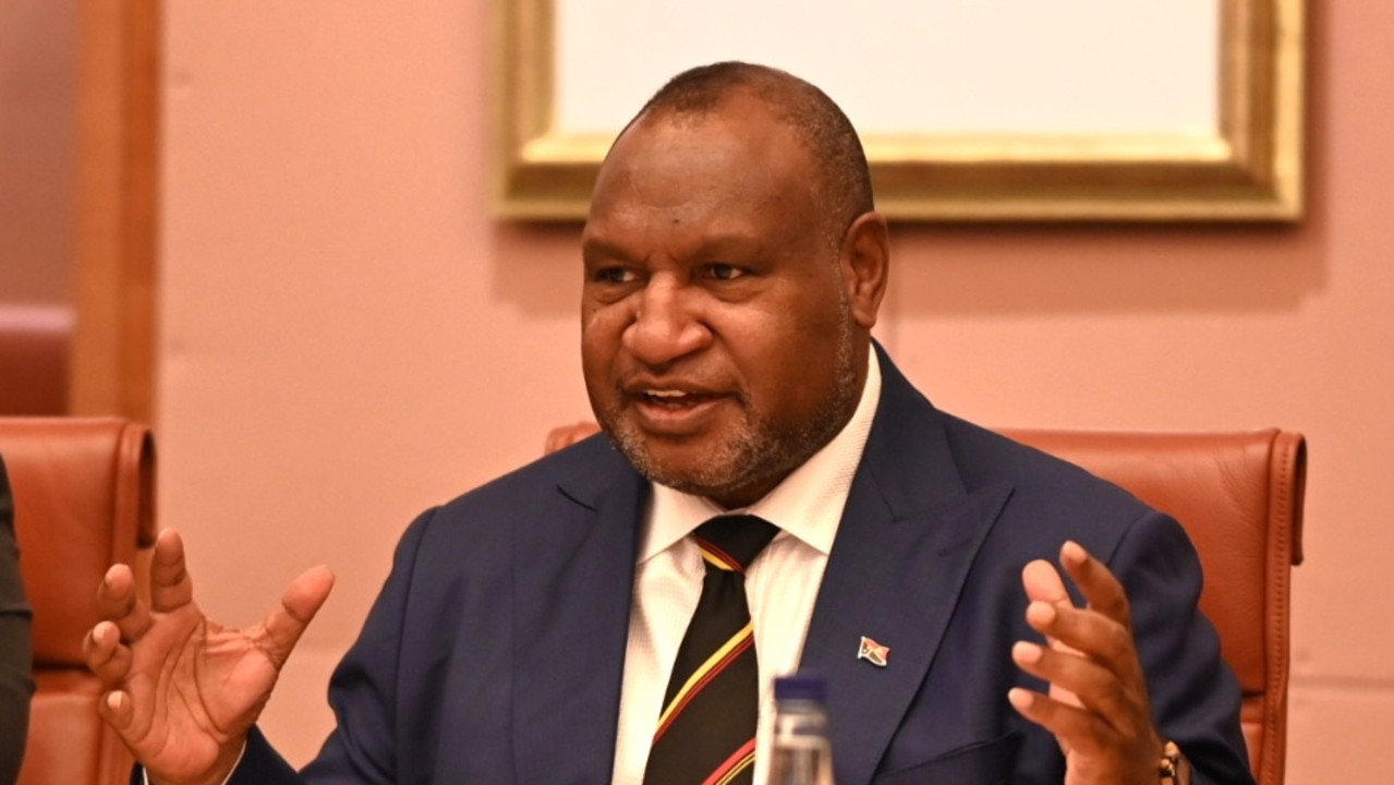 In a speech to the Lowy Institute, PNG PM James Marape said economic investment was “more powerful than just security”. Picture: NCA NewsWire/ Martin Ollman