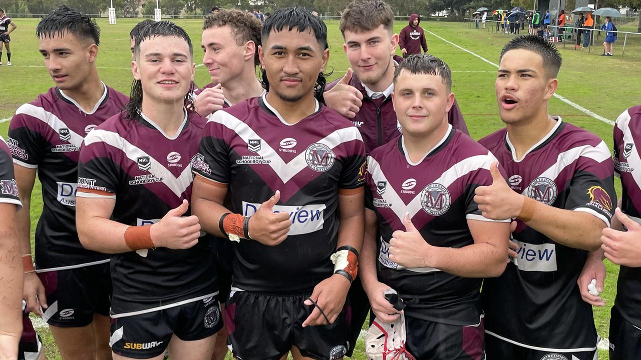 Mark Nosa, middle, with his team mates including goal kicking hooker Cory Pearse, rigth.