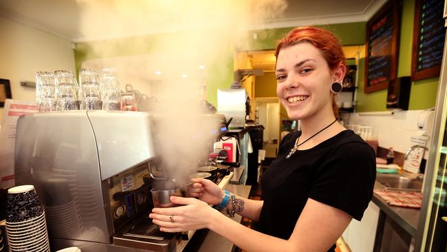 Chelsea Trappett, 18, works at Cedro's Cafe in Port Macquarie. Picture: Nathan Edwards