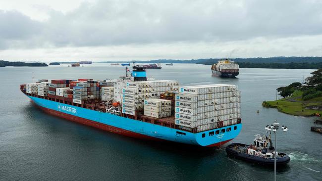 A cargo ship sails on Gatun Lake near the Agua Clara Locks of the Panama Canal in Colon City. Panama celebrated the 25th anniversary of sovereignty over the canal on December 31. Picture: AFP