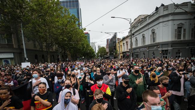 Large crowds attend the Invasion Day rally in Melbourne. Picture: Getty