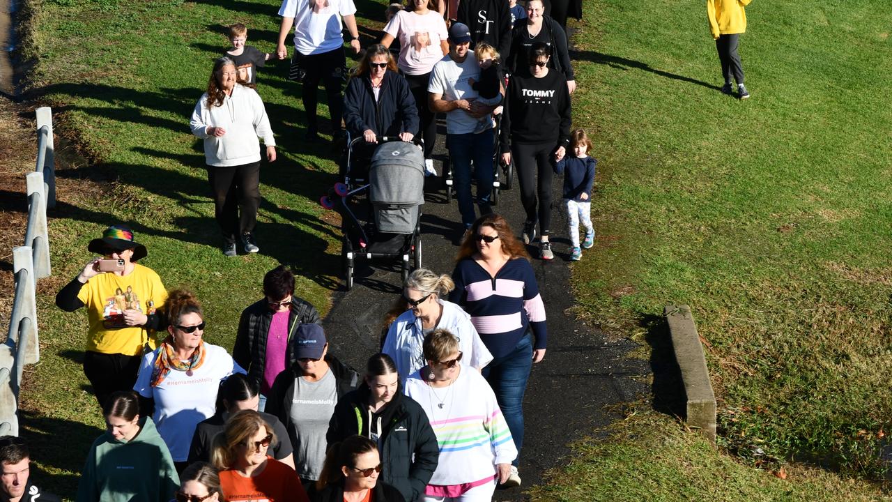 The community of Forbes held a Mother's Day walking event around Lake Forbes to honour Molly Ticehurst - who was allegedly murdered by her ex-boyfriend. Picture: Dane Millerd