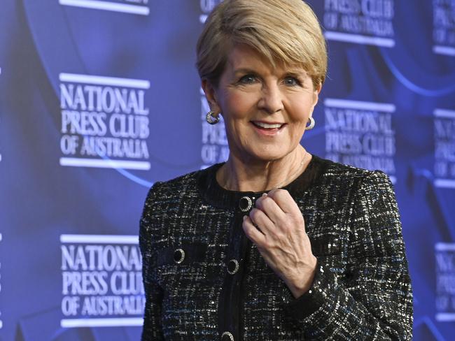 CANBERRA, AUSTRALIA, NewsWire Photos. JULY 26, 2023: Former foreign minister Julie Bishop addresses the National Press Club on the "megatrends in a rapidly changing global environment" in Canberra. Picture: NCA NewsWire / Martin Ollman