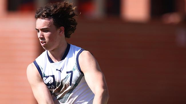 Ollie Hannaford has skyrocketed into being a first-round selection in the AFL draft. Photo by Chris Hyde/AFL Photos/via Getty Images