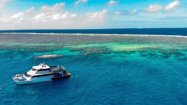 A Facebook image of a Reef Experience boat on the Great Barrier Reef, off the coast of Cairns.